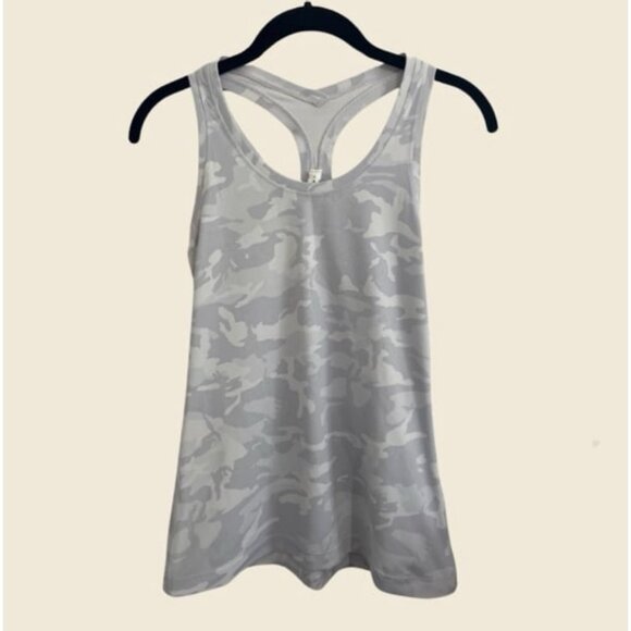 lululemon athletica Tops - Lululemon Athletica Gray Camo Workout Racerback Tank Top Size 8